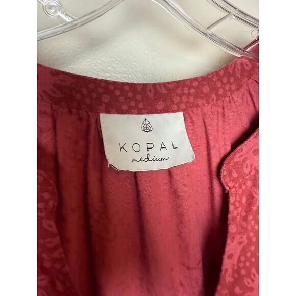 Anthropologie Kopal Keri Brick Hand Print Maxi Dress Sz. M - Picture 7 of 11